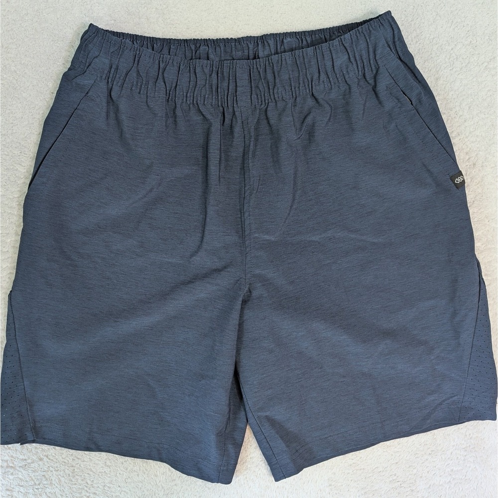 Legend Training Shorts Mens M 29x9" Blue Stretch Lightweight Athletic Zip Pocket